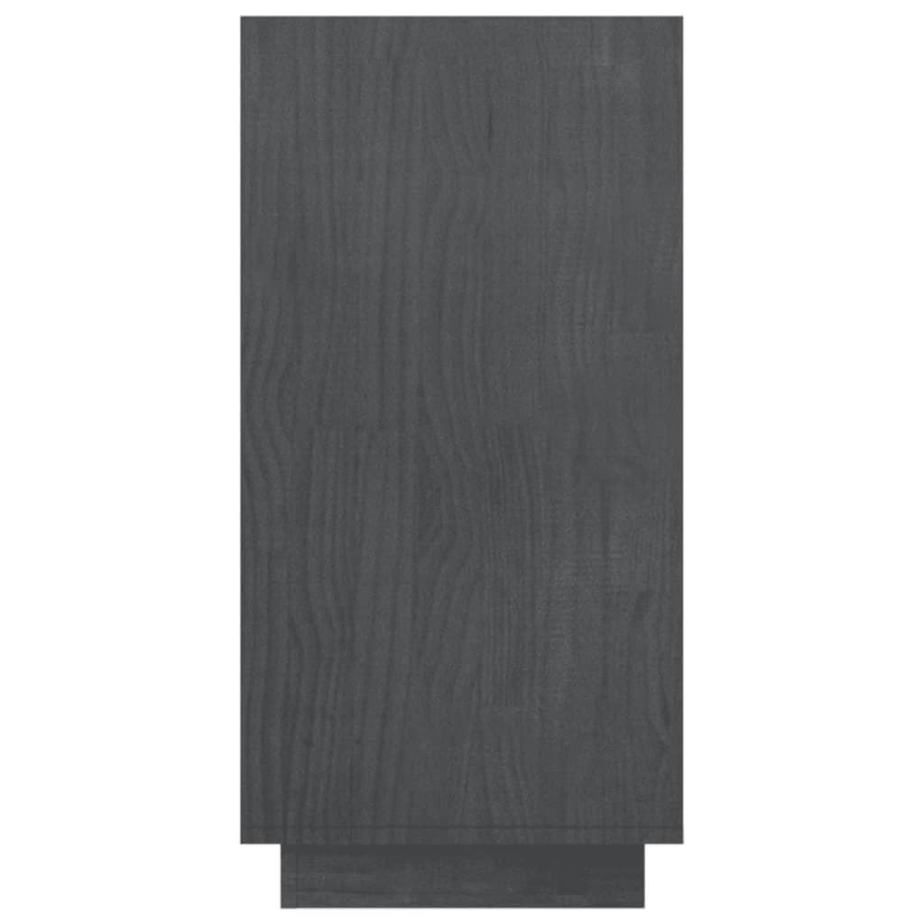 Bücherregal Grau 80x35x71 cm Massivholz Kiefer