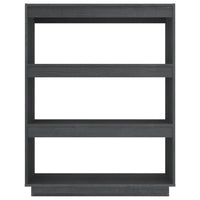 Thumbnail for Bücherregal/Raumteiler Grau 80x35x103 cm Massivholz Kiefer