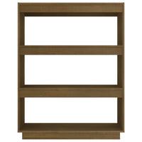 Thumbnail for Bücherregal/Raumteiler Honigbraun 80x35x103 cm Massivholz Kiefer