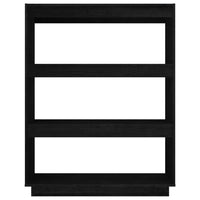 Thumbnail for Bücherregal/Raumteiler Schwarz 80x35x103 cm Massivholz Kiefer