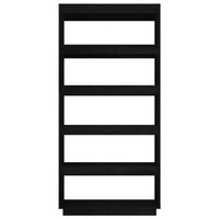 Thumbnail for Bücherregal/Raumteiler Schwarz 80x35x167 cm Massivholz Kiefer