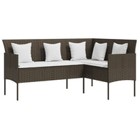 Thumbnail for Sofa in L-Form mit Kissen Poly Rattan Braun