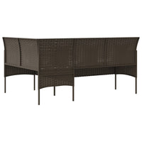 Thumbnail for Sofa in L-Form mit Kissen Poly Rattan Braun