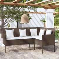Thumbnail for Sofa in L-Form mit Kissen Poly Rattan Braun