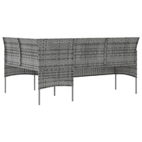 Thumbnail for Sofa in L-Form mit Kissen Poly Rattan Grau