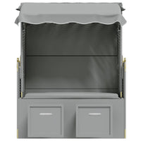 Thumbnail for Strandkorb mit Dach Poly Rattan und Massivholz Grau