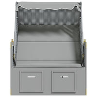 Thumbnail for Strandkorb mit Dach Poly Rattan und Massivholz Grau