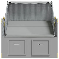 Thumbnail for Strandkorb mit Dach Poly Rattan und Massivholz Grau