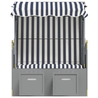 Thumbnail for Strandkorb mit Dach Poly Rattan und Massivholz Blau & Weiß