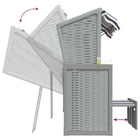 Thumbnail for Strandkorb mit Dach Poly Rattan und Massivholz Blau & Weiß