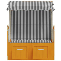 Thumbnail for Strandkorb mit Dach Poly Rattan und Massivholz Weiß & Grau