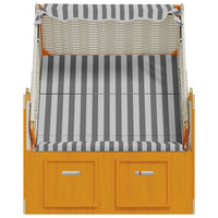 Thumbnail for Strandkorb mit Dach Poly Rattan und Massivholz Weiß & Grau