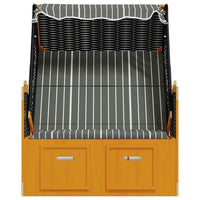 Thumbnail for Strandkorb mit Dach Poly Rattan und Massivholz Schwarz & Grau