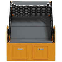 Thumbnail for Strandkorb mit Dach Poly Rattan & Massivholz Schwarz Anthrazit