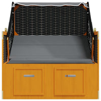 Thumbnail for Strandkorb mit Dach Poly Rattan & Massivholz Schwarz Anthrazit