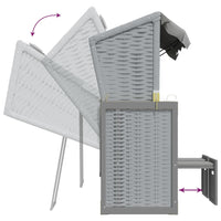 Thumbnail for Strandkorb mit Kissen Poly Rattan und Massivholz Grau