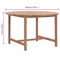 Thumbnail for Garten-Esstisch Ø110x75 cm Massivholz Teak