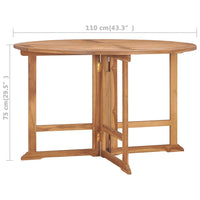 Thumbnail for Garten-Esstisch Klappbar Ø110x75 cm Massivholz Teak
