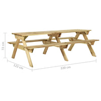Thumbnail for Picknicktisch mit Bänken 220x122x72 cm Kiefernholz Imprägniert