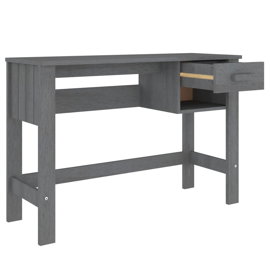 Schreibtisch Dunkelgrau 110x40x75 cm Massivholz Kiefer