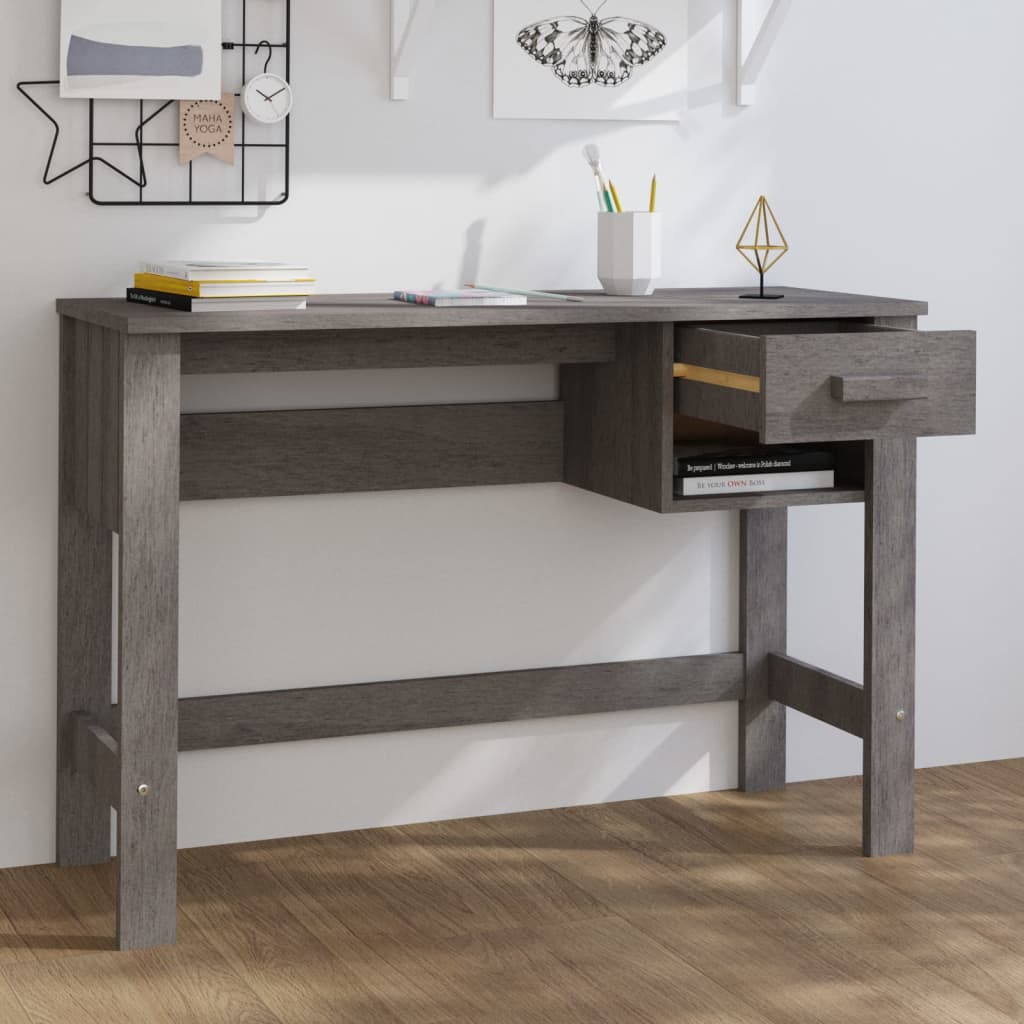 Schreibtisch Hellgrau 110x40x75 cm Massivholz Kiefer