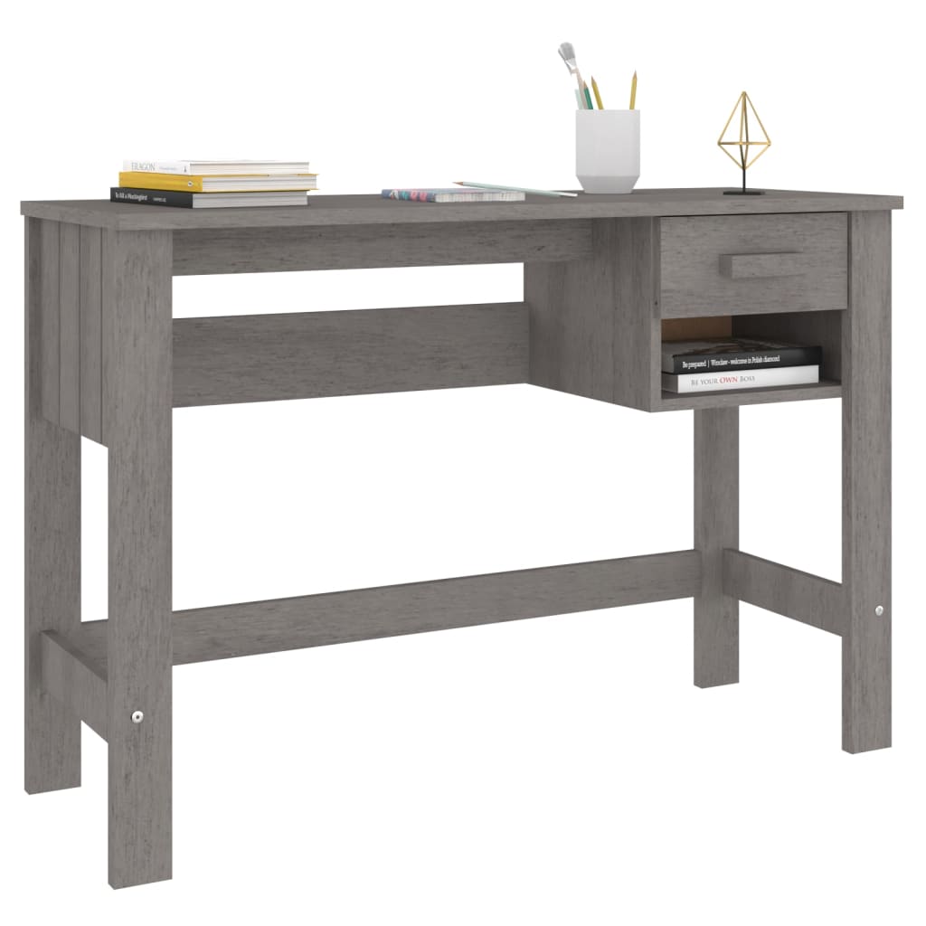 Schreibtisch Hellgrau 110x40x75 cm Massivholz Kiefer