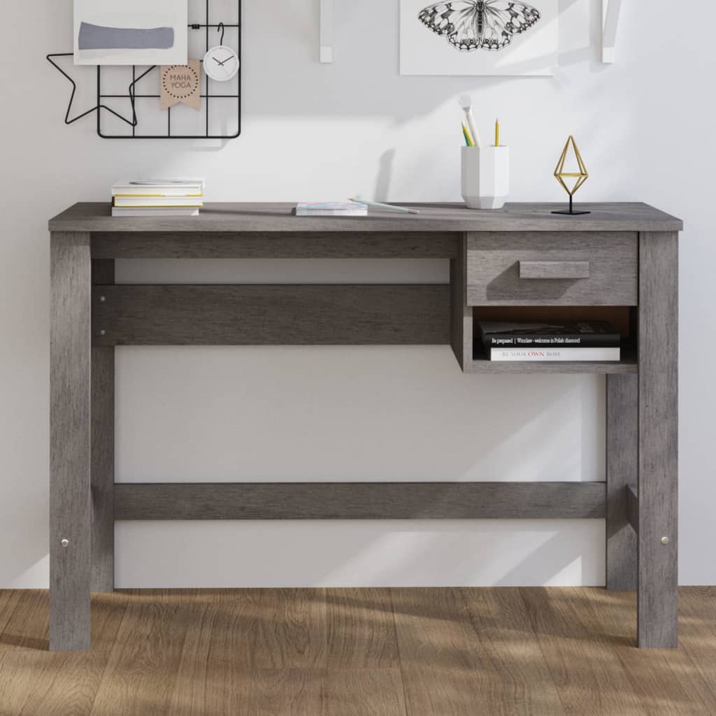 Schreibtisch Hellgrau 110x40x75 cm Massivholz Kiefer