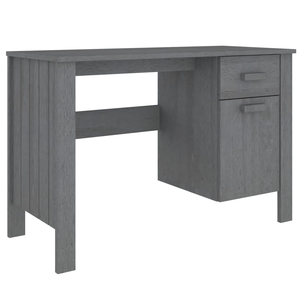 Schreibtisch Dunkelgrau 113x50x75 cm Massivholz Kiefer
