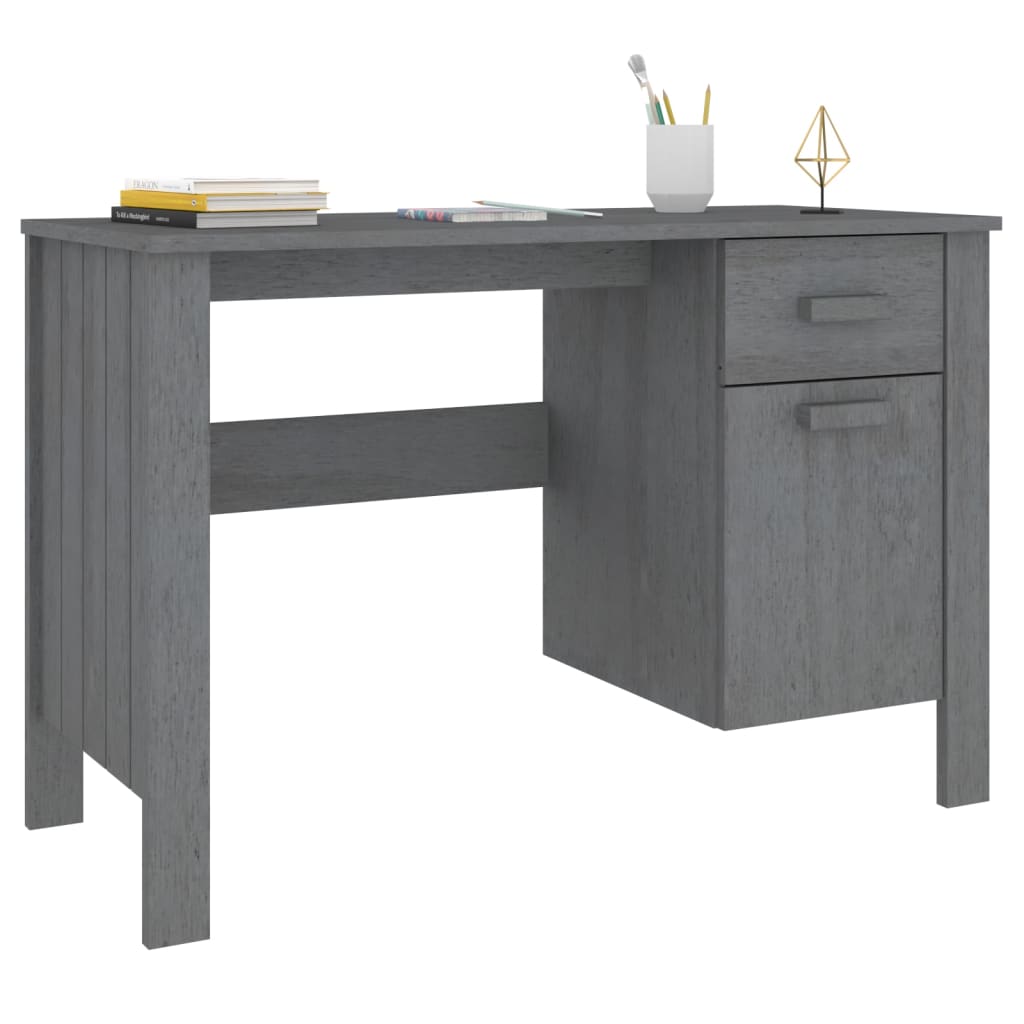 Schreibtisch Dunkelgrau 113x50x75 cm Massivholz Kiefer