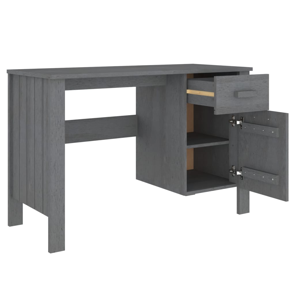 Schreibtisch Dunkelgrau 113x50x75 cm Massivholz Kiefer