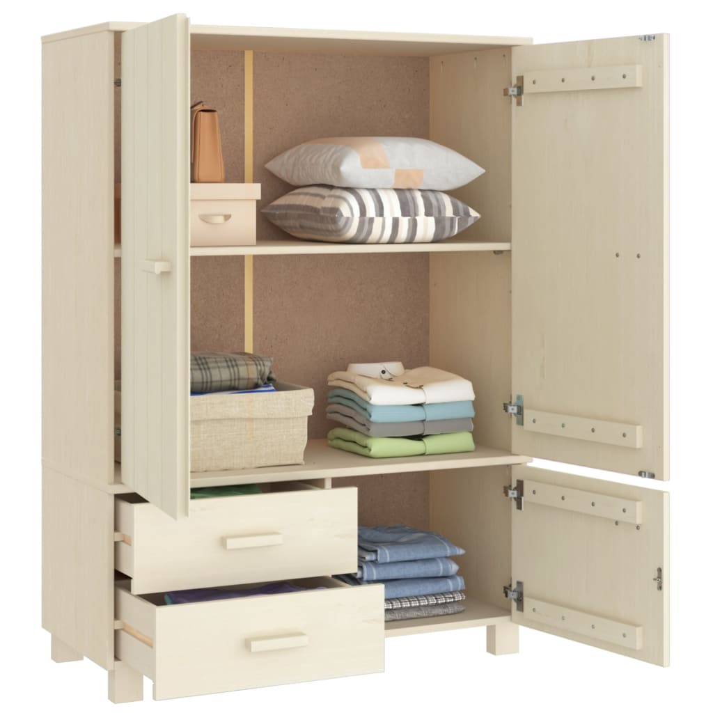 Kleiderschrank Honigbraun 99x45x137 cm Massivholz Kiefer