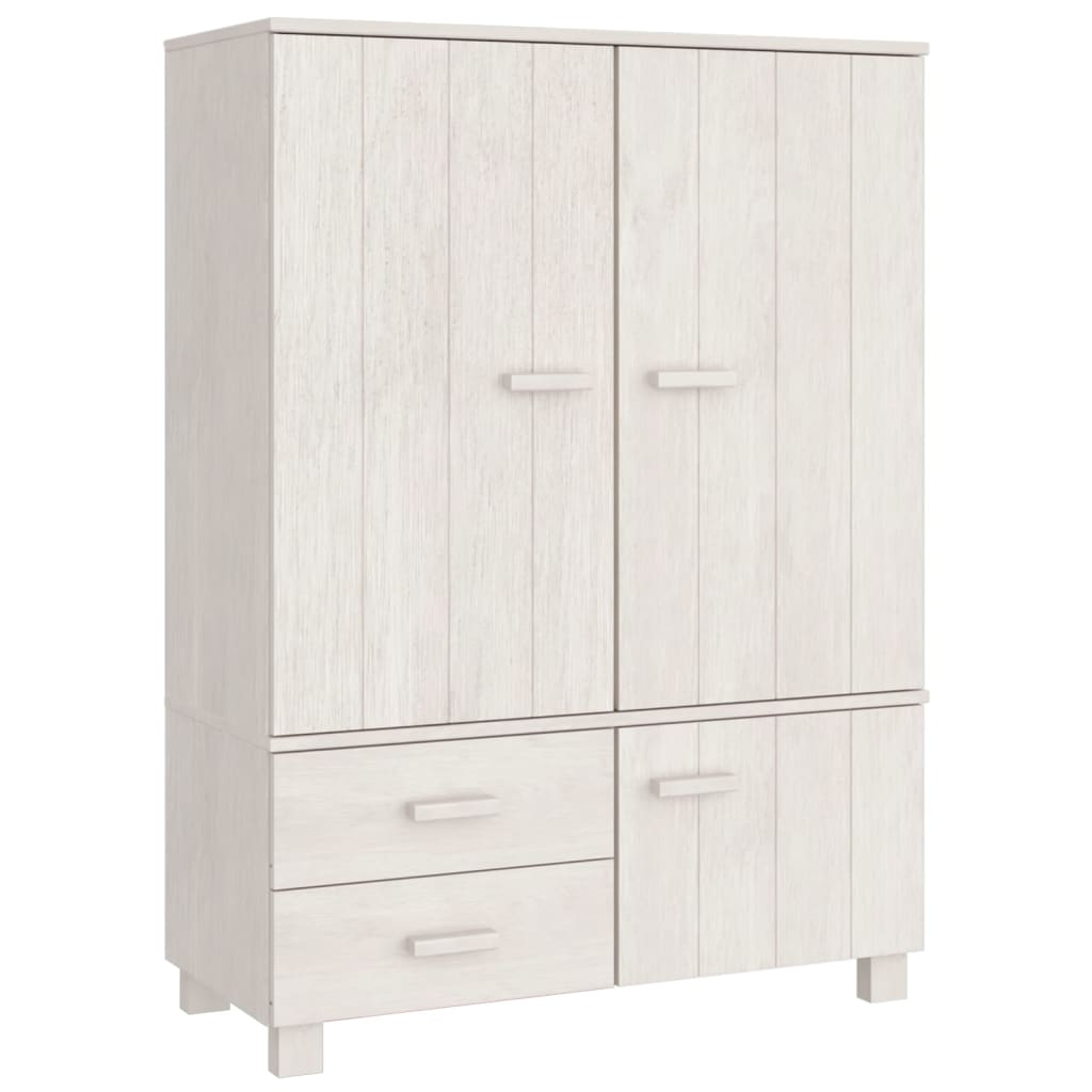 Kleiderschrank Weiß 99x45x137 cm Massivholz Kiefer