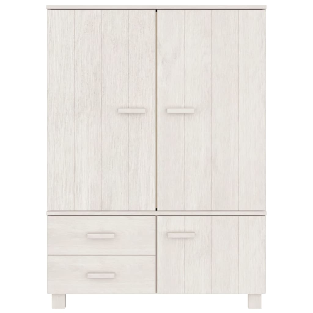 Kleiderschrank Weiß 99x45x137 cm Massivholz Kiefer