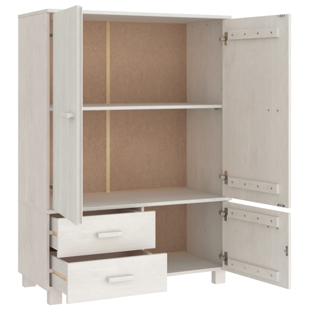 Kleiderschrank Weiß 99x45x137 cm Massivholz Kiefer