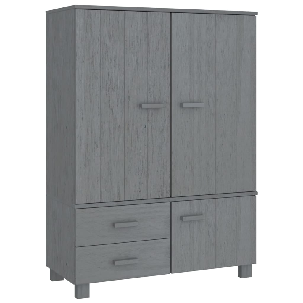 Kleiderschrank Dunkelgrau 99x45x137 cm Massivholz Kiefer