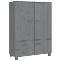 Thumbnail for Kleiderschrank Dunkelgrau 99x45x137 cm Massivholz Kiefer
