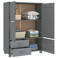 Thumbnail for Kleiderschrank Dunkelgrau 99x45x137 cm Massivholz Kiefer