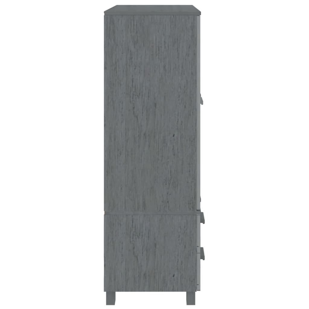 Kleiderschrank Dunkelgrau 99x45x137 cm Massivholz Kiefer