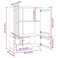Thumbnail for Kleiderschrank Dunkelgrau 99x45x137 cm Massivholz Kiefer
