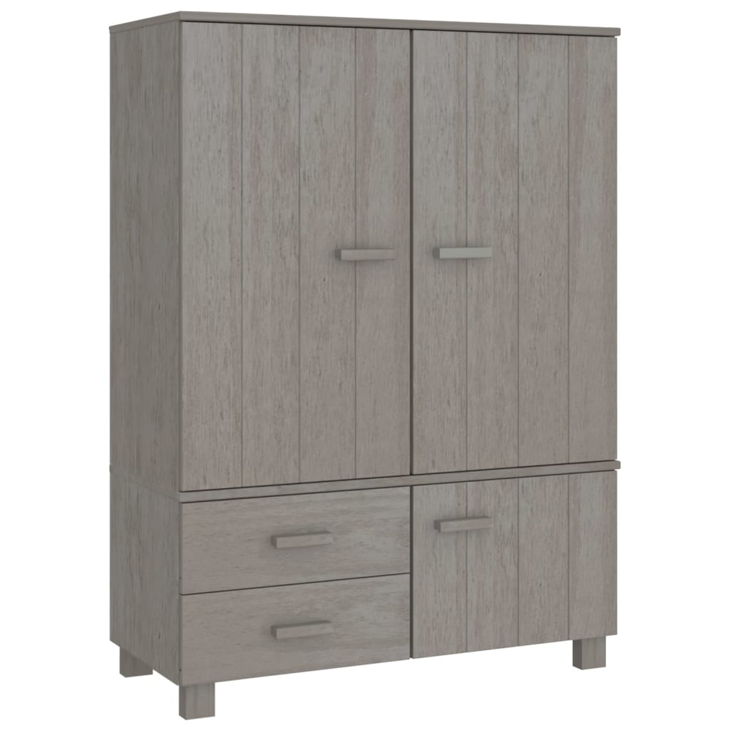 Kleiderschrank Hellgrau 99x45x137 cm Massivholz Kiefer