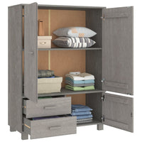 Thumbnail for Kleiderschrank Hellgrau 99x45x137 cm Massivholz Kiefer