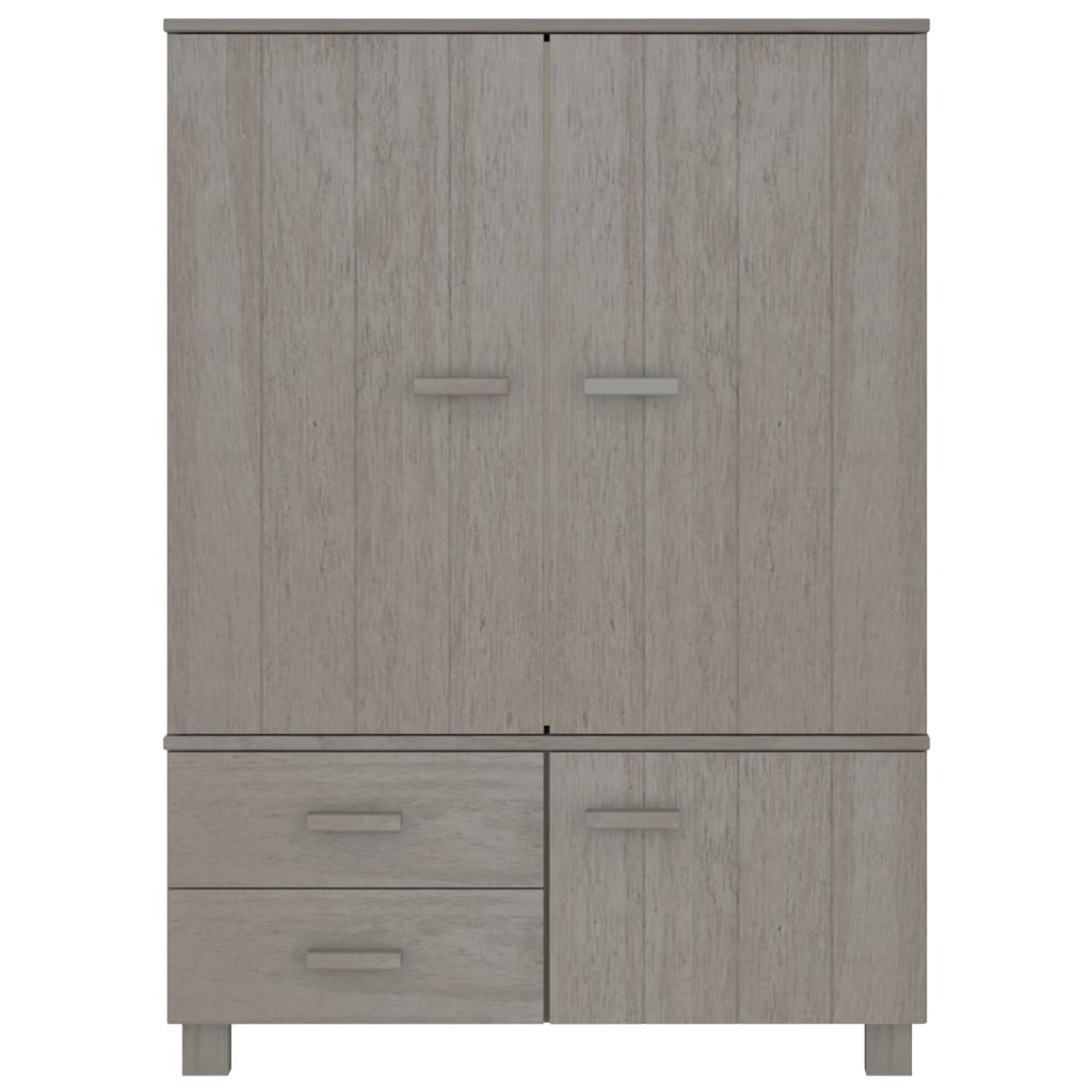 Kleiderschrank Hellgrau 99x45x137 cm Massivholz Kiefer