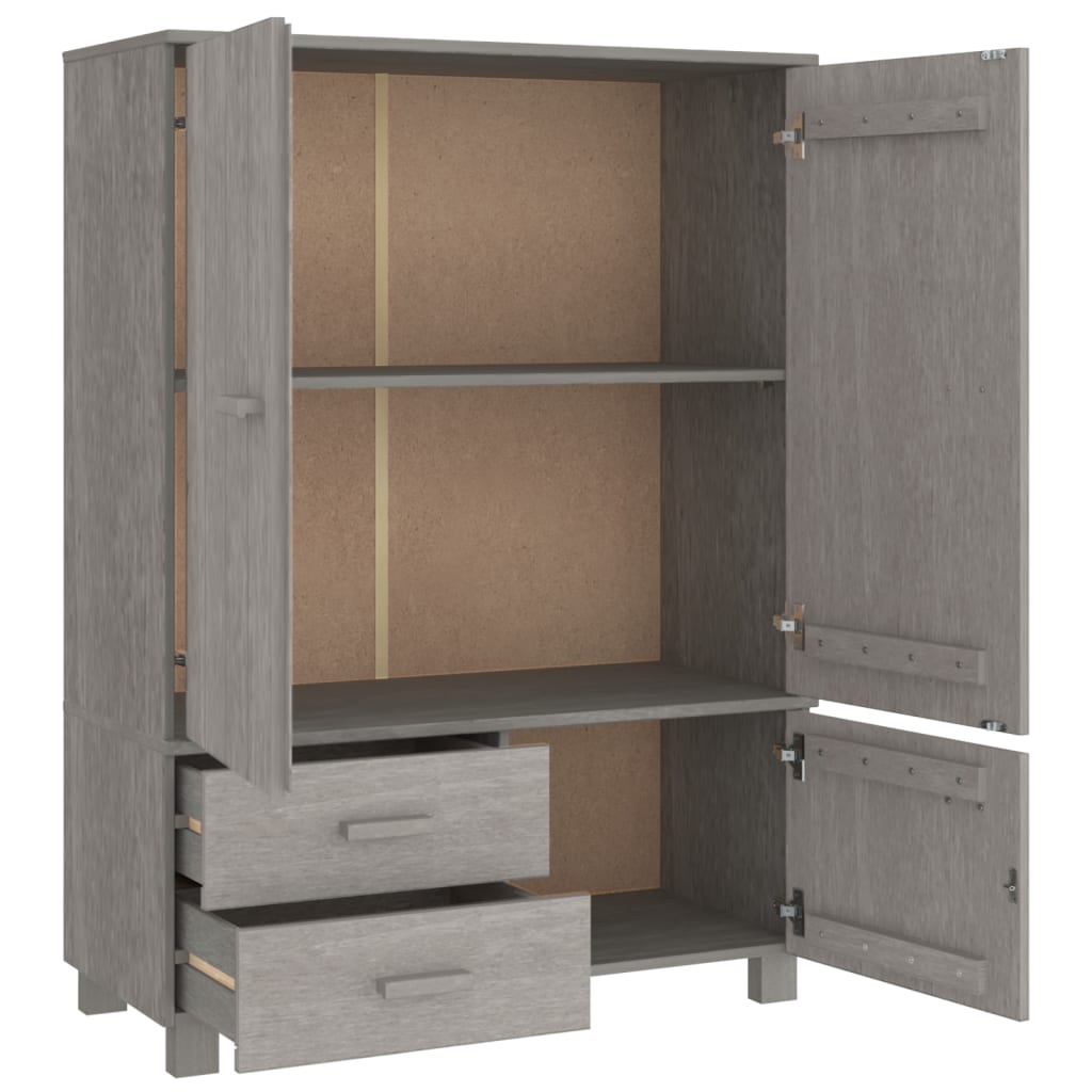 Kleiderschrank Hellgrau 99x45x137 cm Massivholz Kiefer