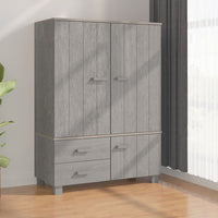 Thumbnail for Kleiderschrank Hellgrau 99x45x137 cm Massivholz Kiefer