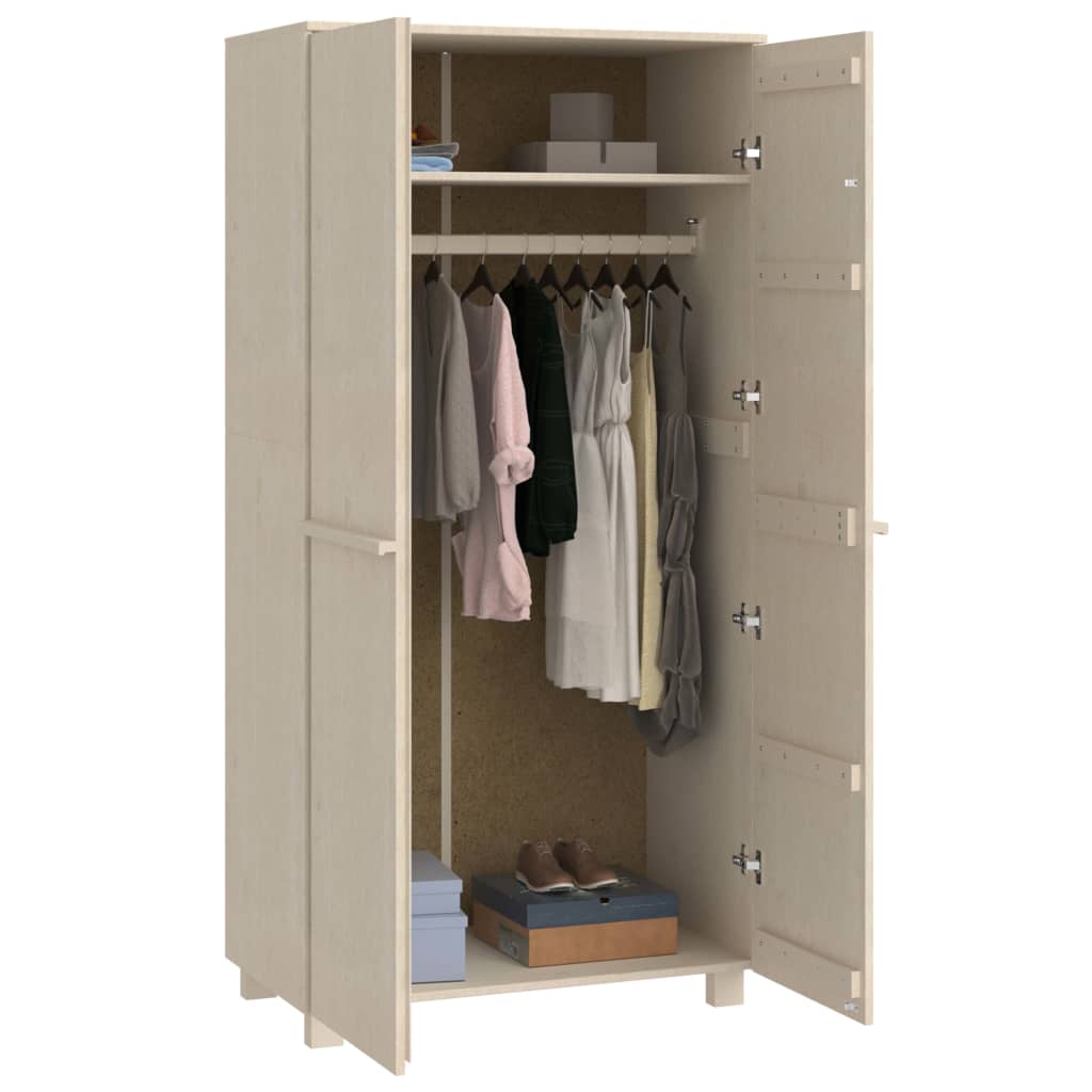 Kleiderschrank Honigbraun 89x50x180 cm Massivholz Kiefer