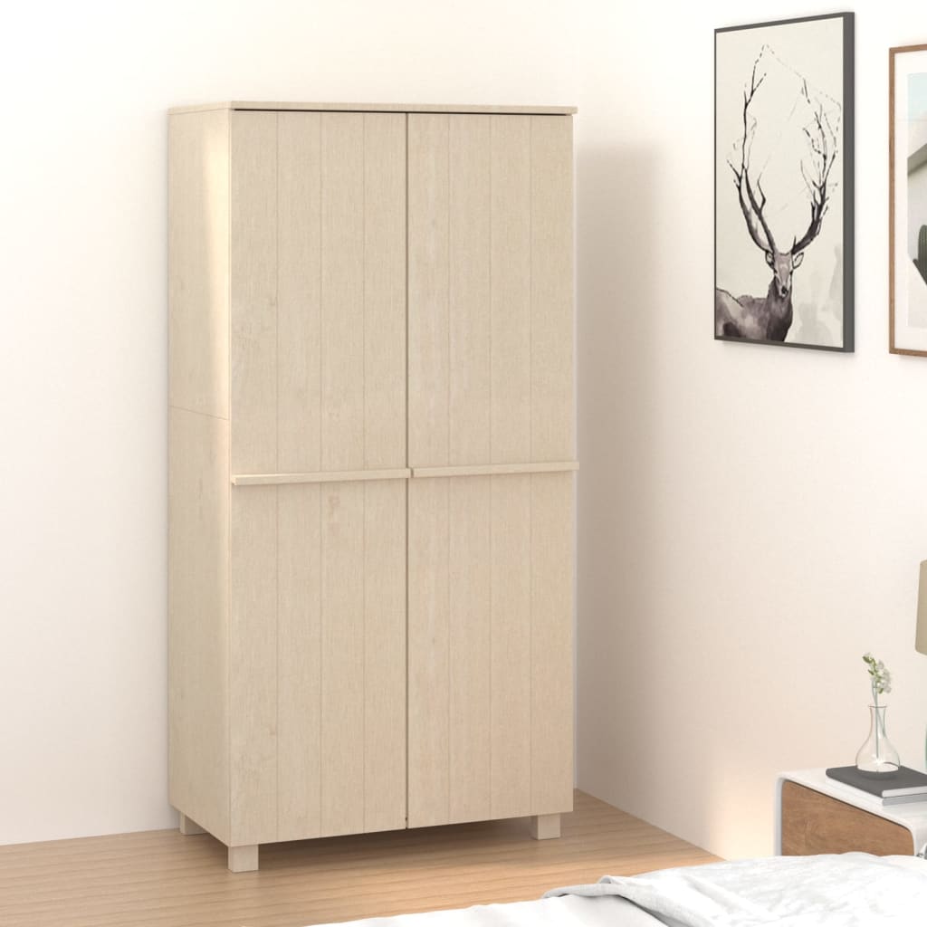 Kleiderschrank Honigbraun 89x50x180 cm Massivholz Kiefer