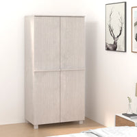Thumbnail for Kleiderschrank Weiß 89x50x180 cm Massivholz Kiefer