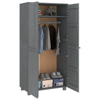 Thumbnail for Kleiderschrank Dunkelgrau 89x50x180 cm Massivholz Kiefer