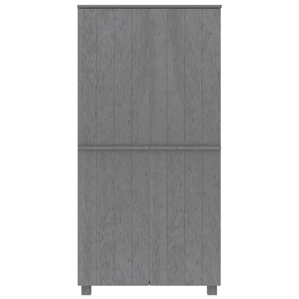 Kleiderschrank Dunkelgrau 89x50x180 cm Massivholz Kiefer