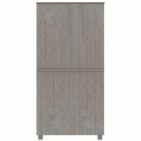 Thumbnail for Kleiderschrank Hellgrau 89x50x180 cm Massivholz Kiefer